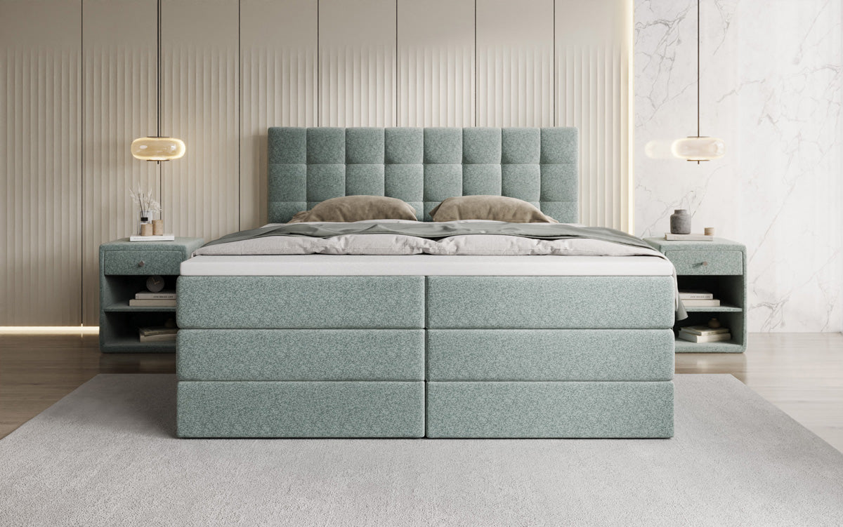 Boxspringbett Grandé in Strukturstoff mit Stauraum