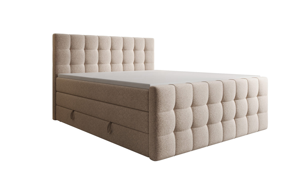 Boxspringbett Ascot in Strukturstoff mit Stauraum