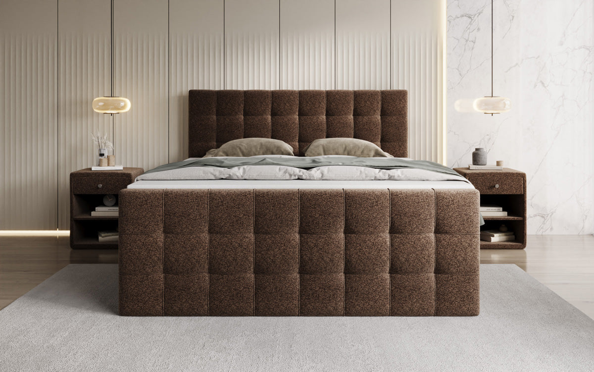 Boxspringbett Ascot in Strukturstoff mit Stauraum