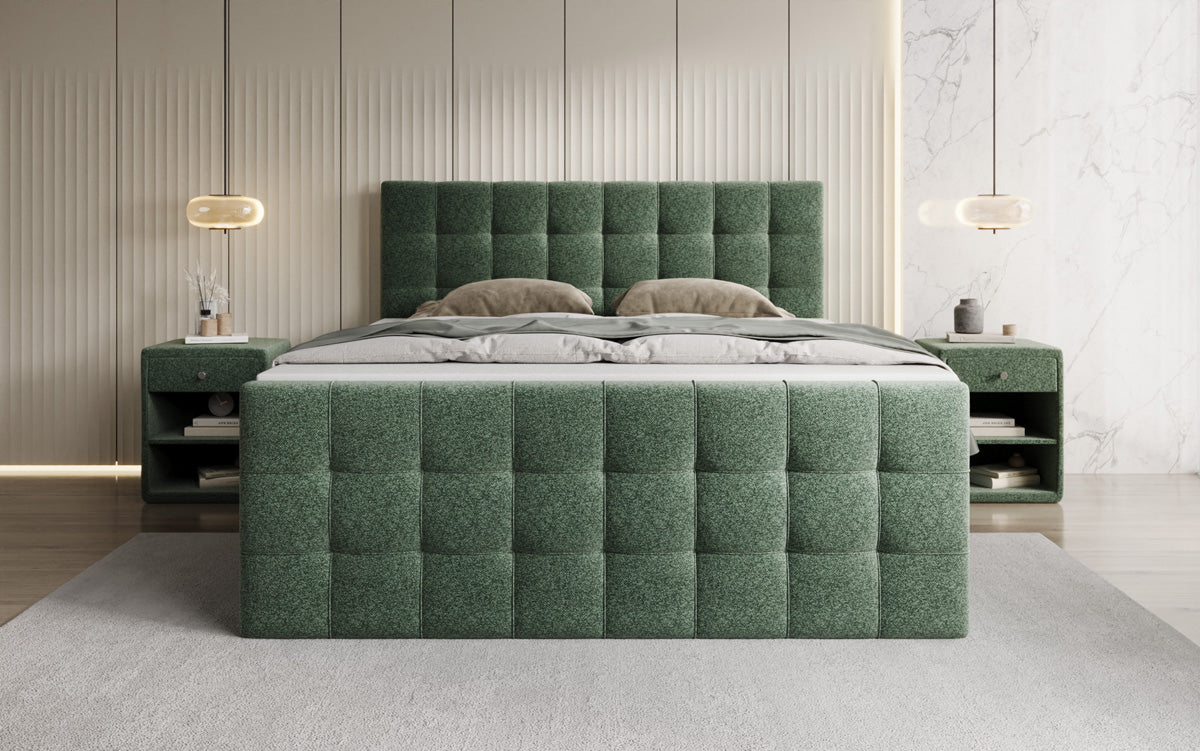 Boxspringbett Ascot in Strukturstoff mit Stauraum