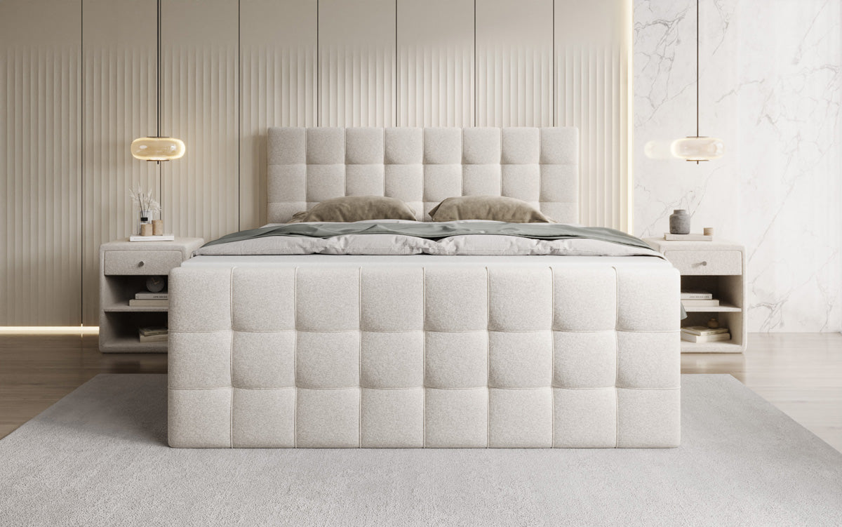 Boxspringbett Ascot in Strukturstoff mit Stauraum