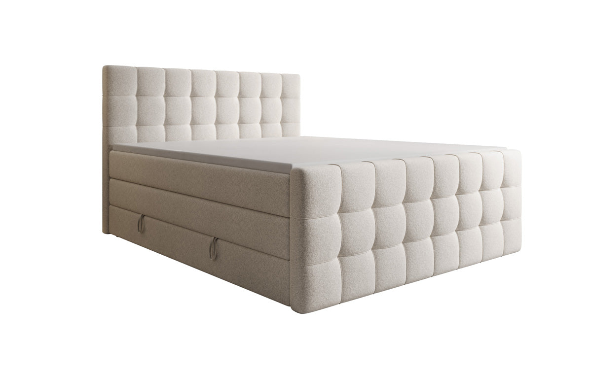 Boxspringbett Ascot in Strukturstoff mit Stauraum