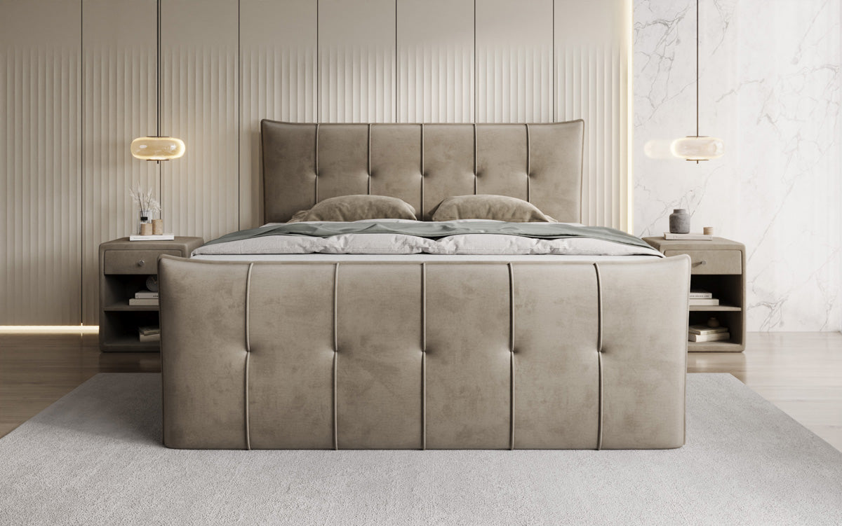 Boxspringbett Treviso mit Stauraum in Samt