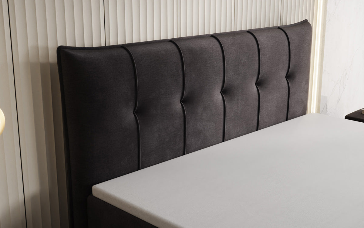Boxspringbett Treviso mit Stauraum in Samt
