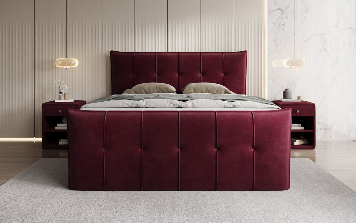 Boxspringbett Treviso mit Stauraum in Samt