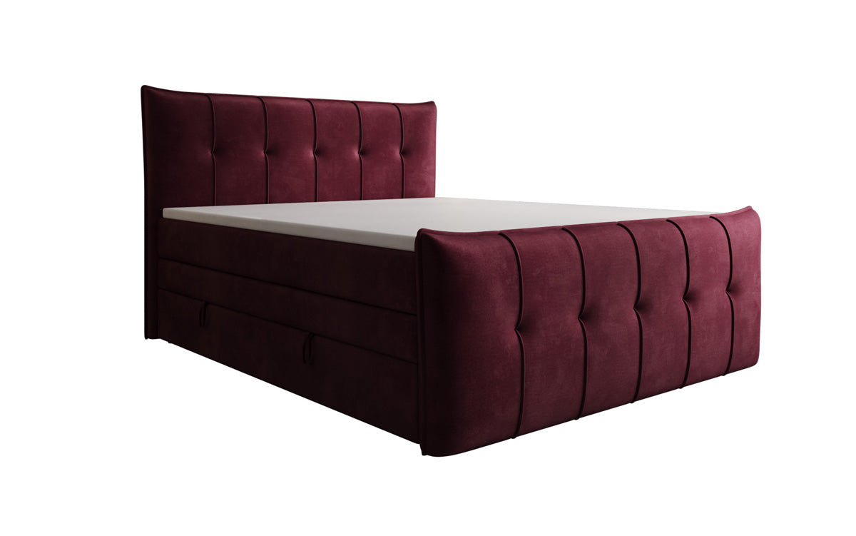 Boxspringbett Treviso mit Stauraum in Samt