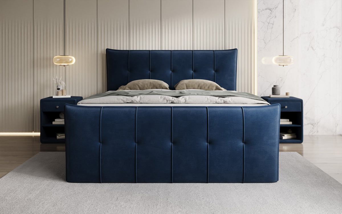 Boxspringbett Treviso mit Stauraum in Samt