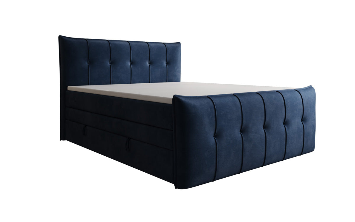 Boxspringbett Treviso mit Stauraum in Samt