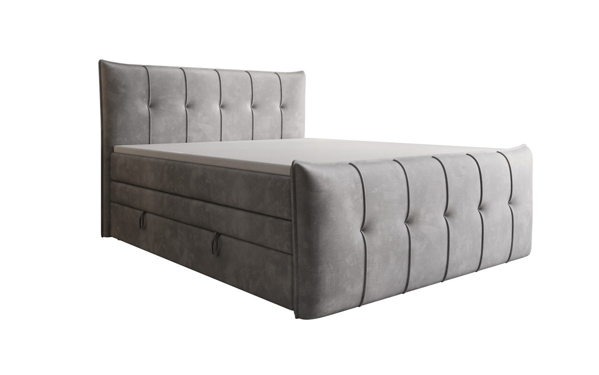 Boxspringbett Treviso mit Stauraum in Samt