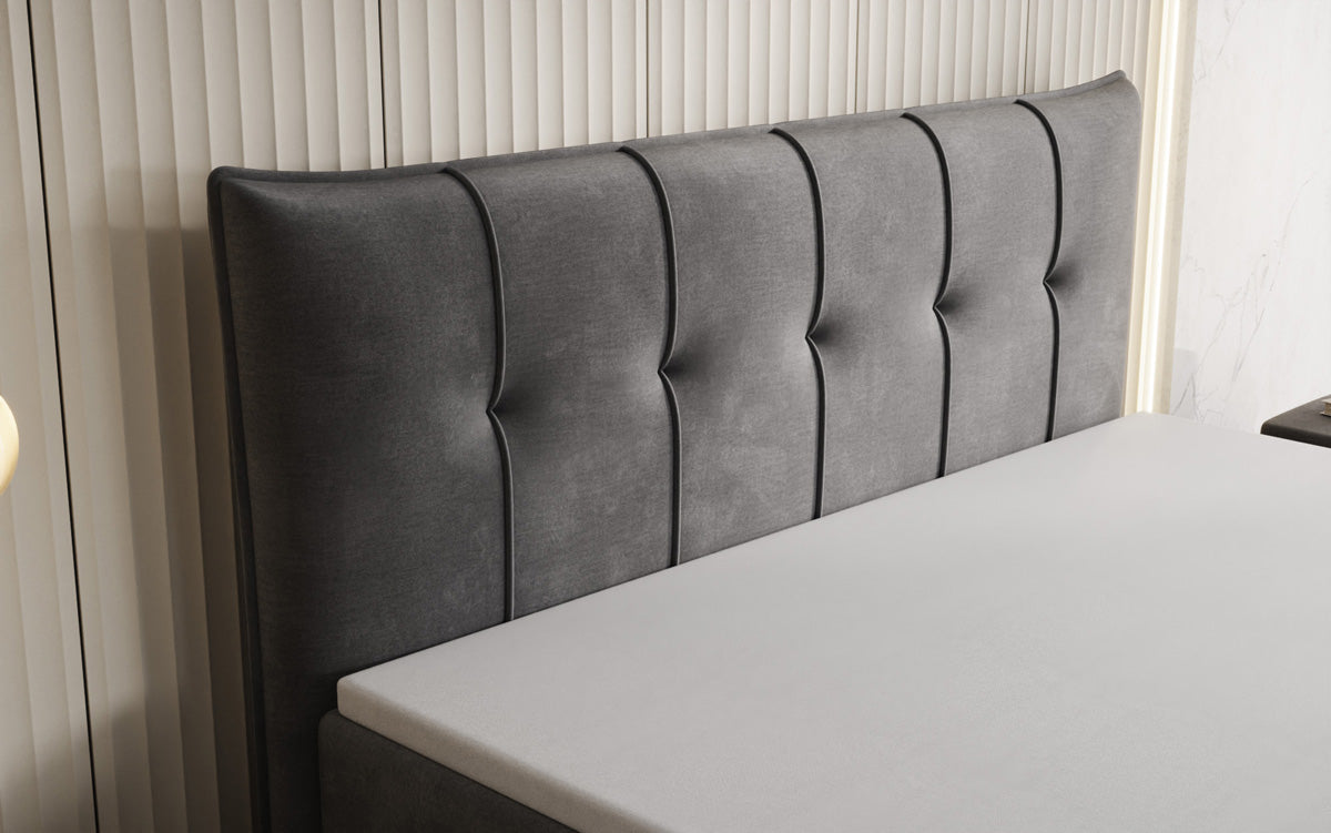 Boxspringbett Treviso mit Stauraum in Samt