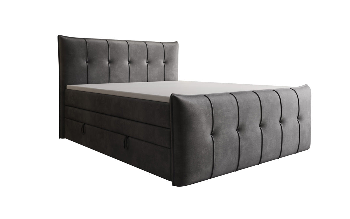 Boxspringbett Treviso mit Stauraum in Samt