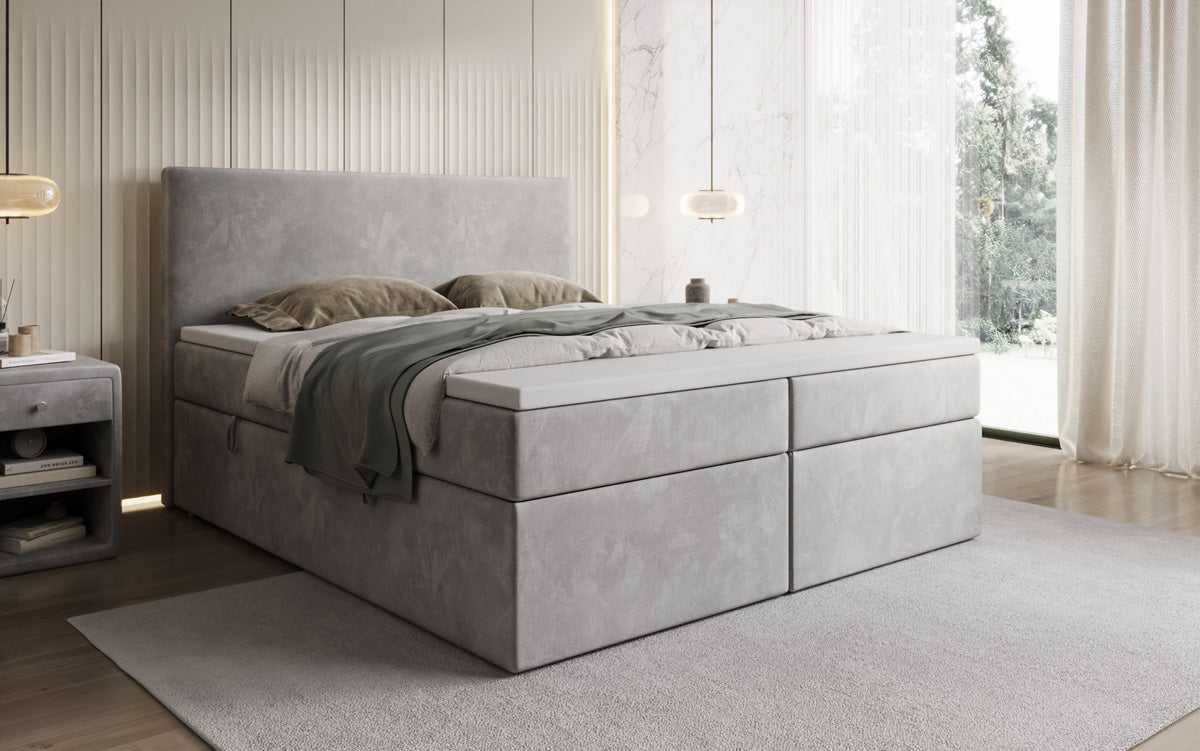 Boxspringbett Kubo mit Stauraum in Samt
