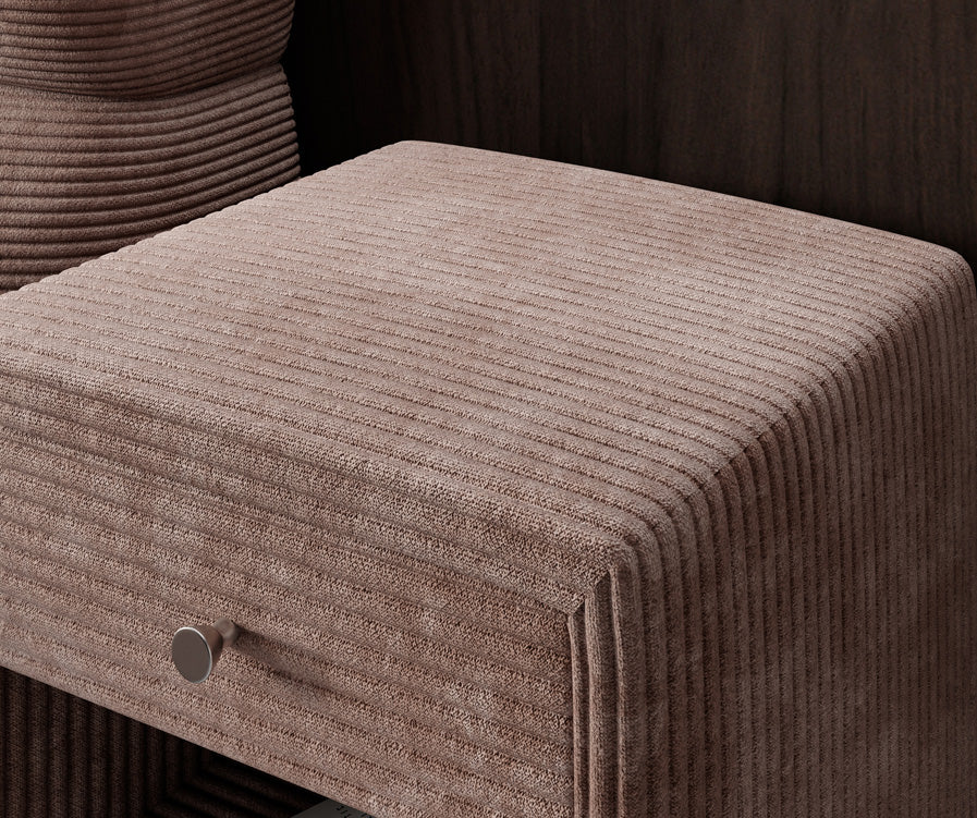 Designer Nachttisch Amy in Cord