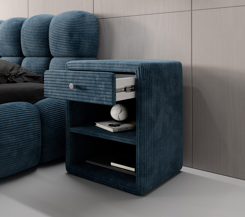 Designer Nachttisch Amy in Cord