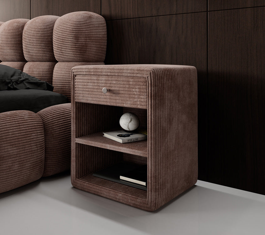 Designer Nachttisch Amy in Cord