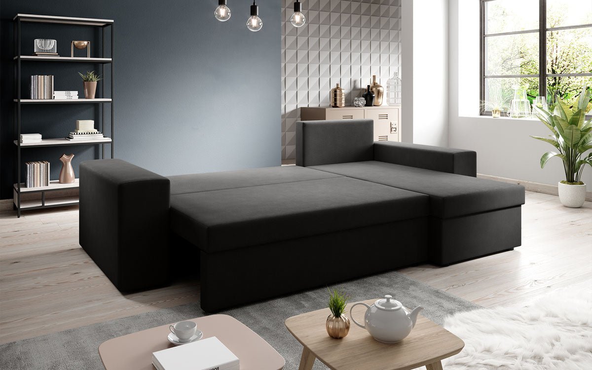 Designer Sofa Denver Stoff mit Schlaf- und Klappfunktion
