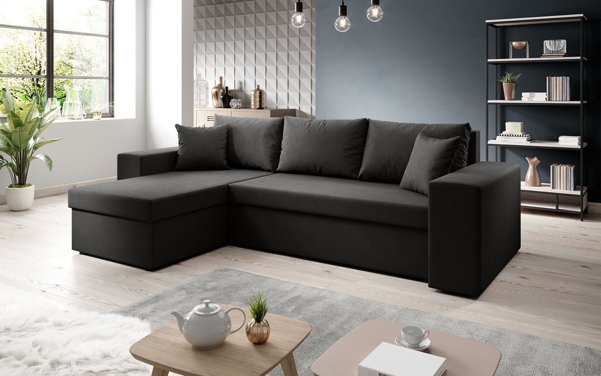 Designer Sofa Denver Stoff mit Schlaf- und Klappfunktion