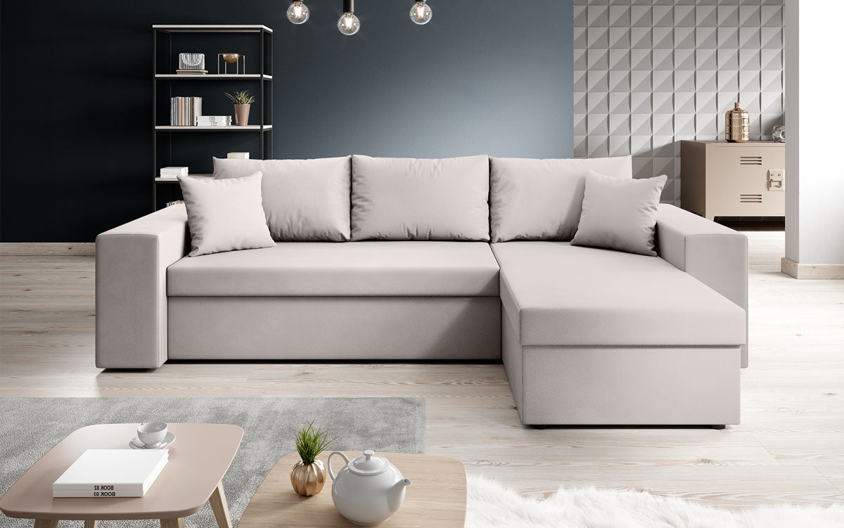 Designer Sofa Denver Stoff mit Schlaf- und Klappfunktion