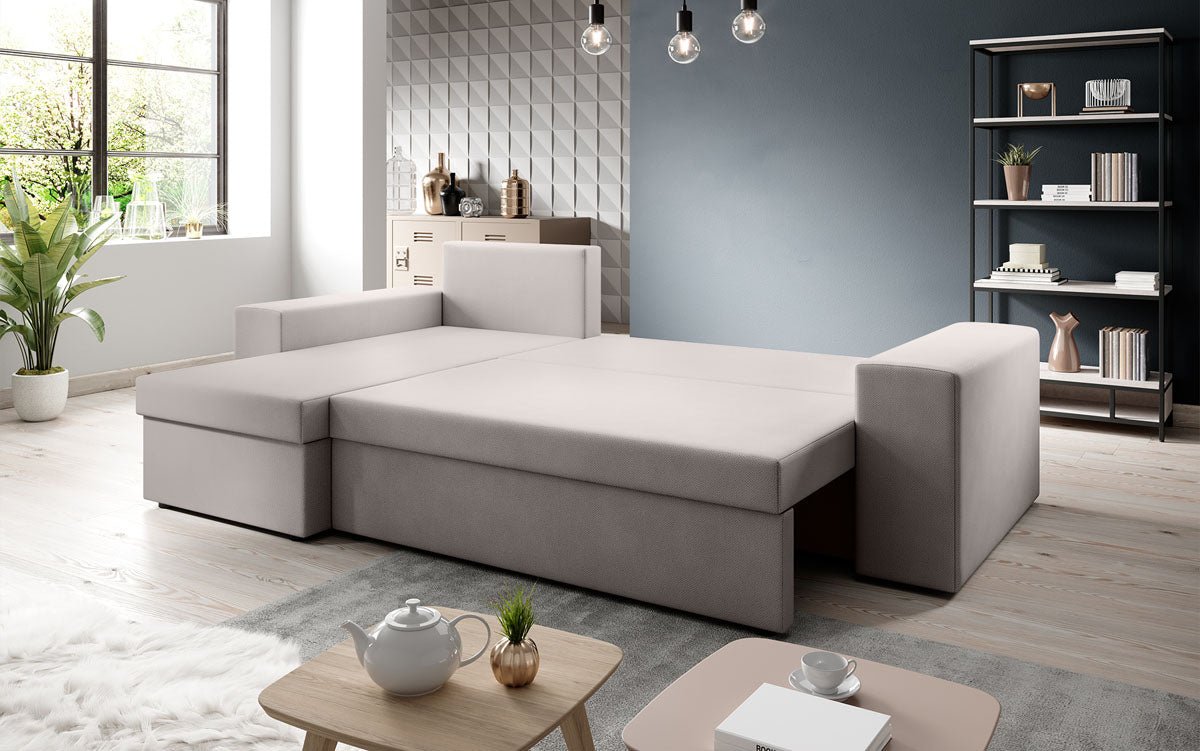 Designer Sofa Denver Stoff mit Schlaf- und Klappfunktion