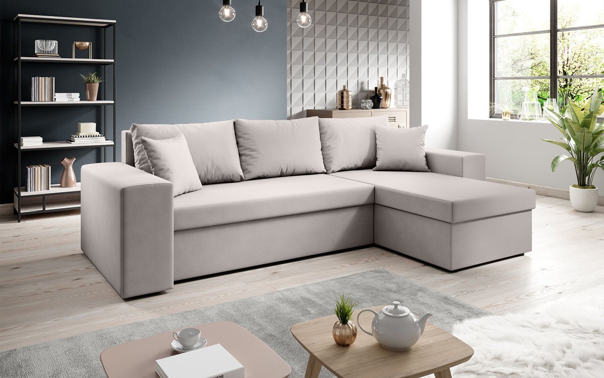 Designer Sofa Denver Stoff mit Schlaf- und Klappfunktion