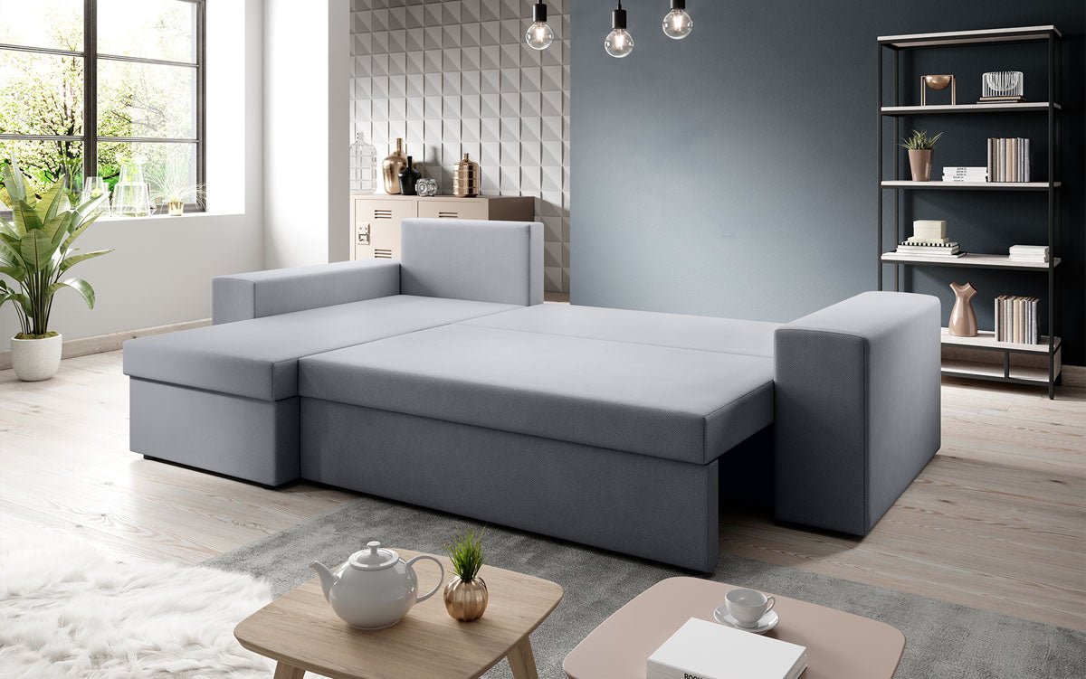 Designer Sofa Denver Stoff mit Schlaf- und Klappfunktion