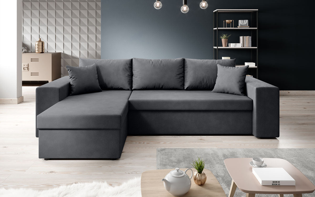 Designer Sofa Denver Stoff mit Schlaf- und Klappfunktion