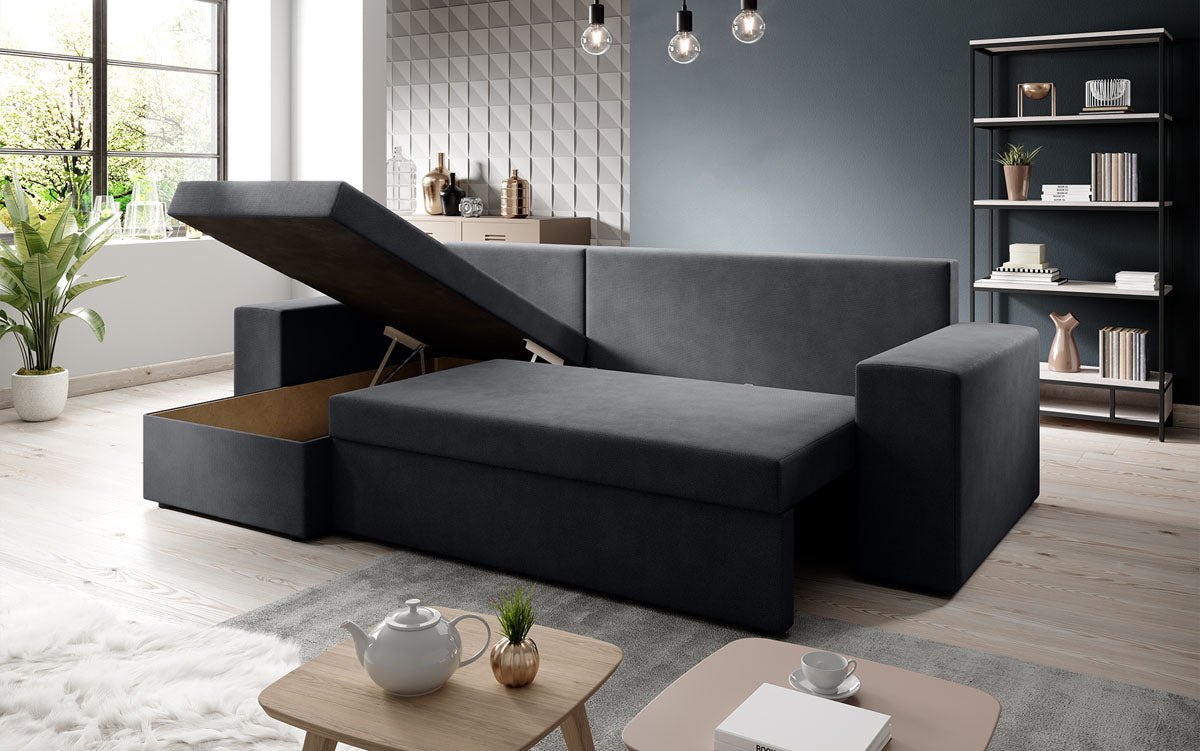 Designer Sofa Denver Cord mit Schlaf- und Klappfunktion