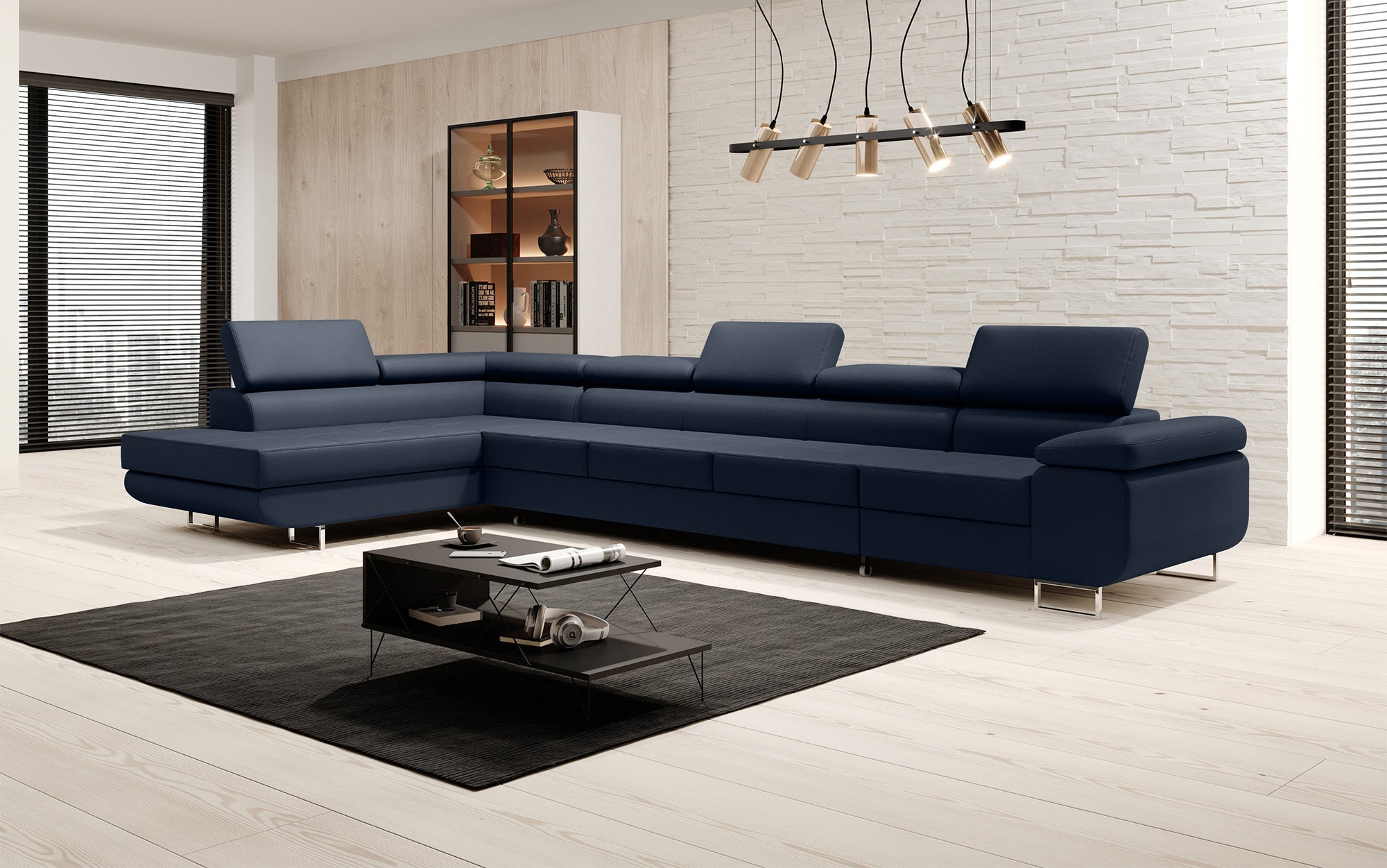 Designer Sofa Maxi mit Schlaf - und Klappfunktion in Kunstleder