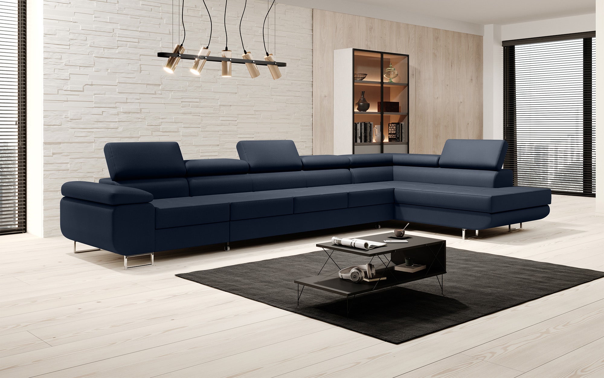 Designer Sofa Maxi mit Schlaf - und Klappfunktion in Kunstleder