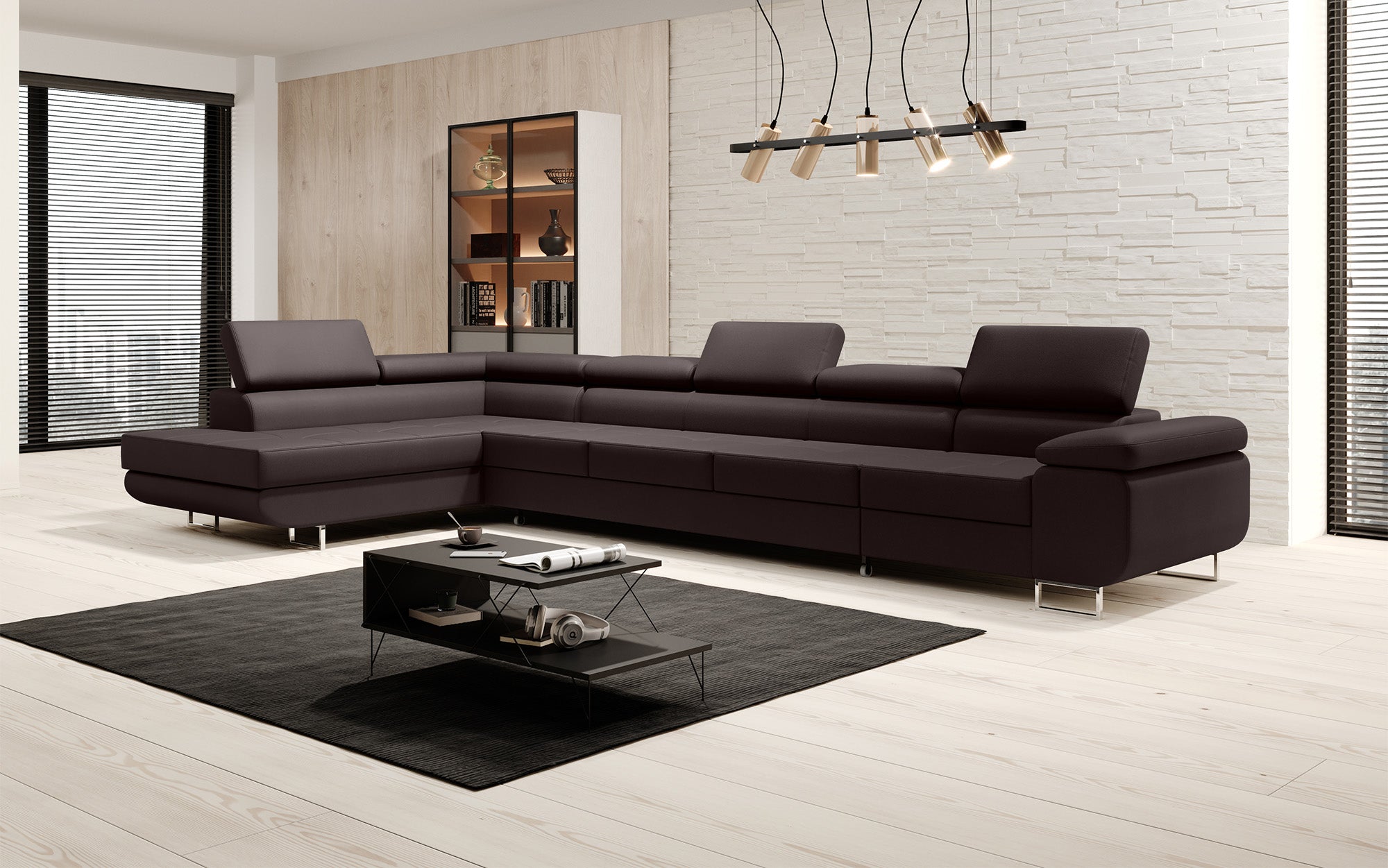 Designer Sofa Maxi mit Schlaf - und Klappfunktion in Kunstleder