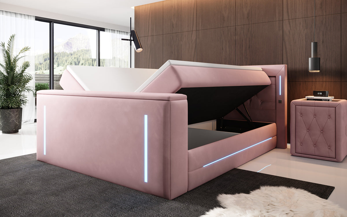 Boxspringbett Divalo mit TV Lift und Stauraum