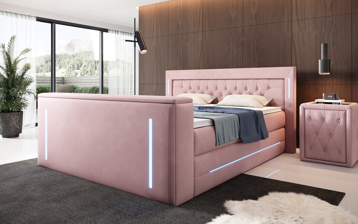 Boxspringbett Divalo mit TV Lift und Stauraum