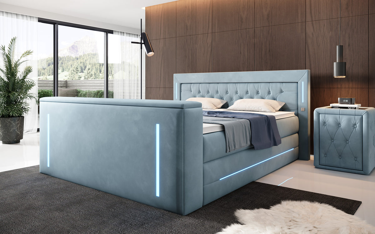 Boxspringbett Divalo mit TV Lift und Stauraum