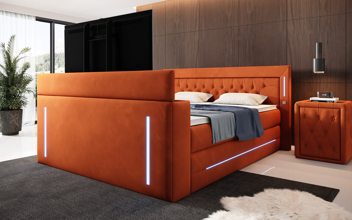 Boxspringbett Divalo mit TV Lift und Stauraum