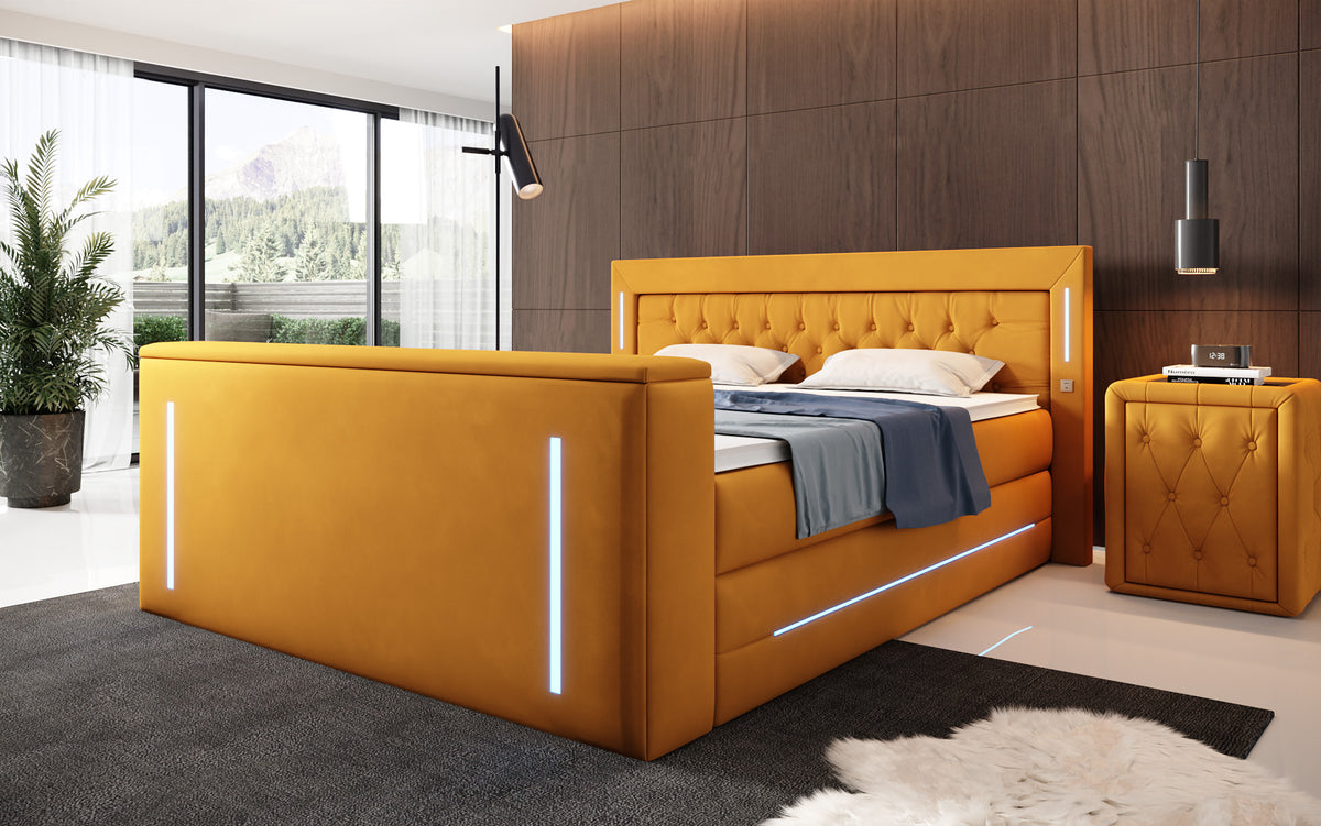 Boxspringbett Divalo mit TV Lift und Stauraum