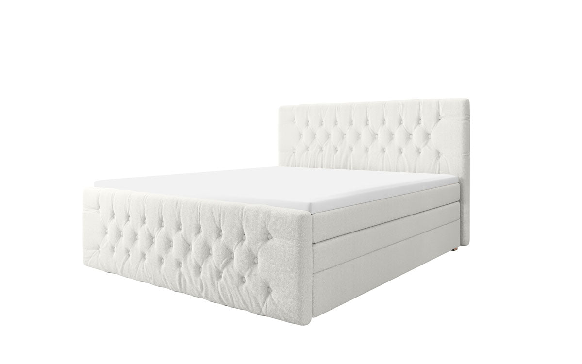 Boxspringbett Velutto Bouclé mit Stauraum