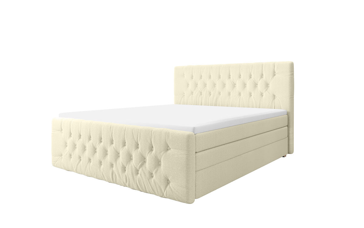 Boxspringbett Velutto Bouclé mit Stauraum