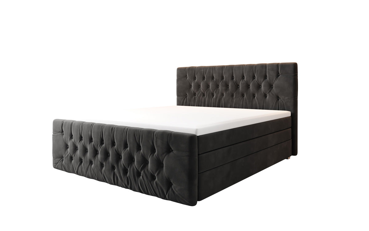 Boxspringbett Velutto mit Stauraum - Chesterfieldoptik