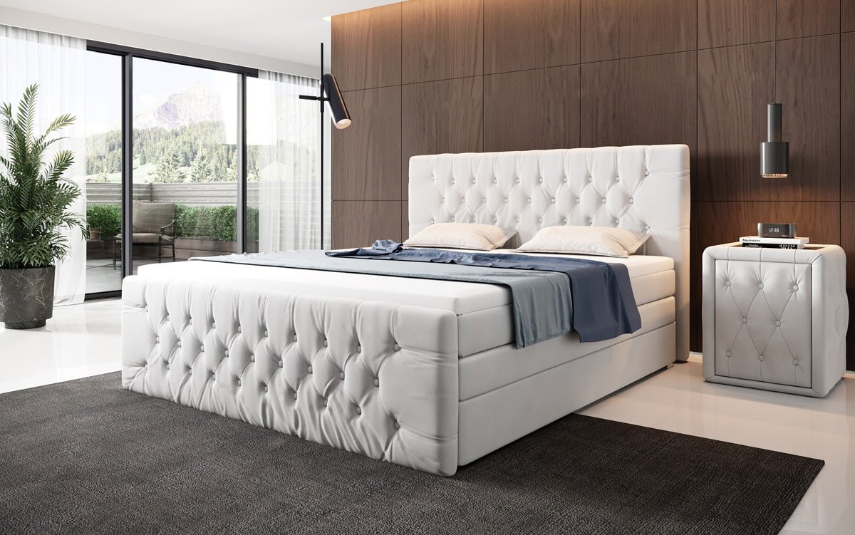 Boxspringbett Velutto mit Stauraum - Chesterfieldoptik