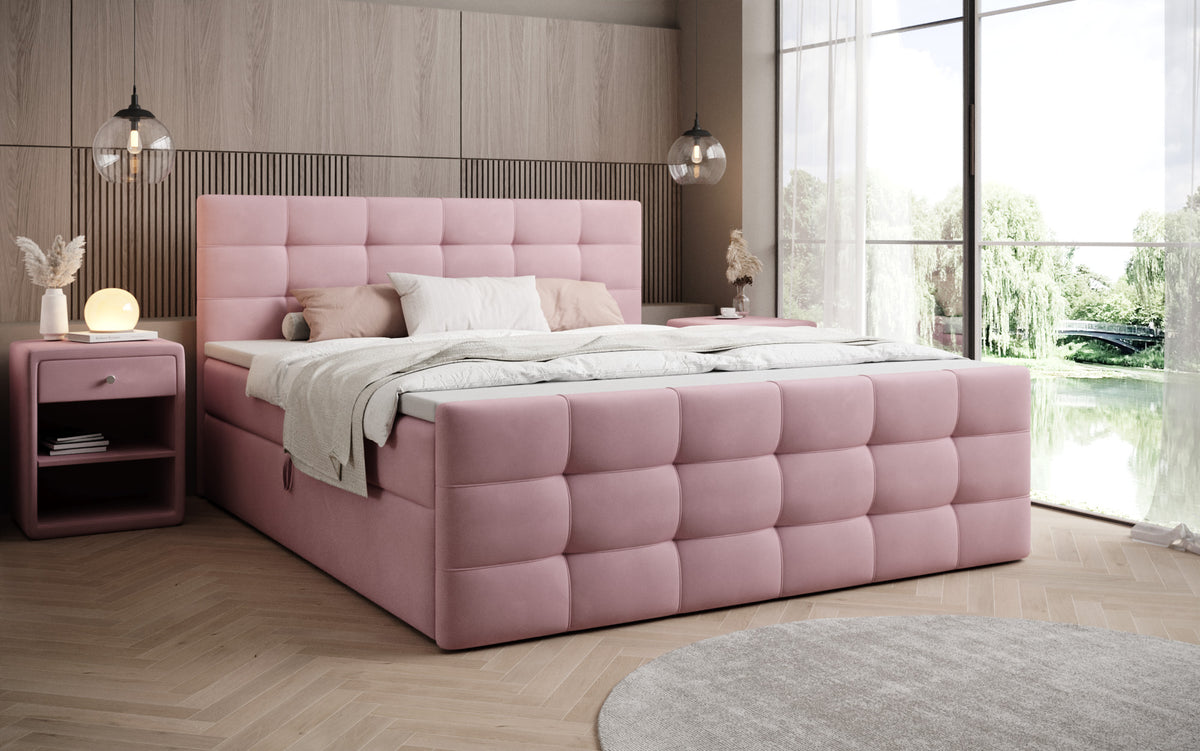 Boxspringbett Luxor Samt mit Stauraum