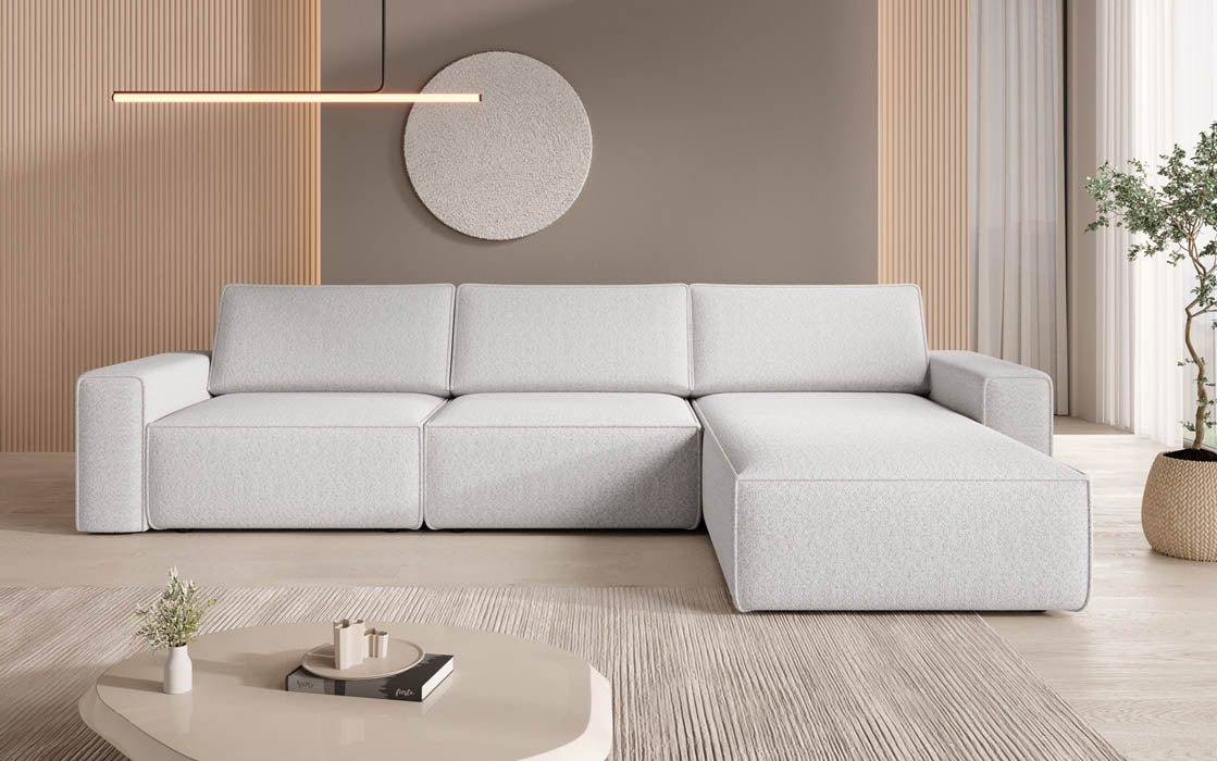 Modulares Ecksofa Yuma L aus Bouclé