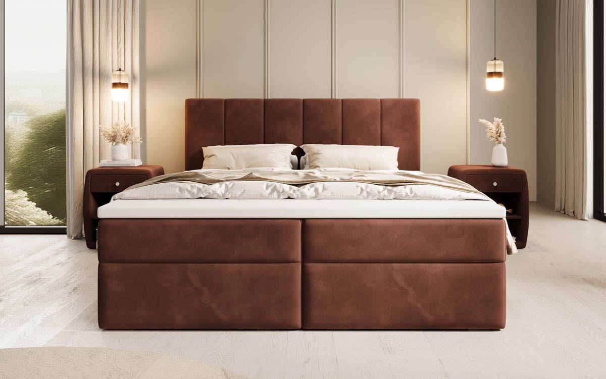 Boxspringbett Aurelia Samt mit Stauraum