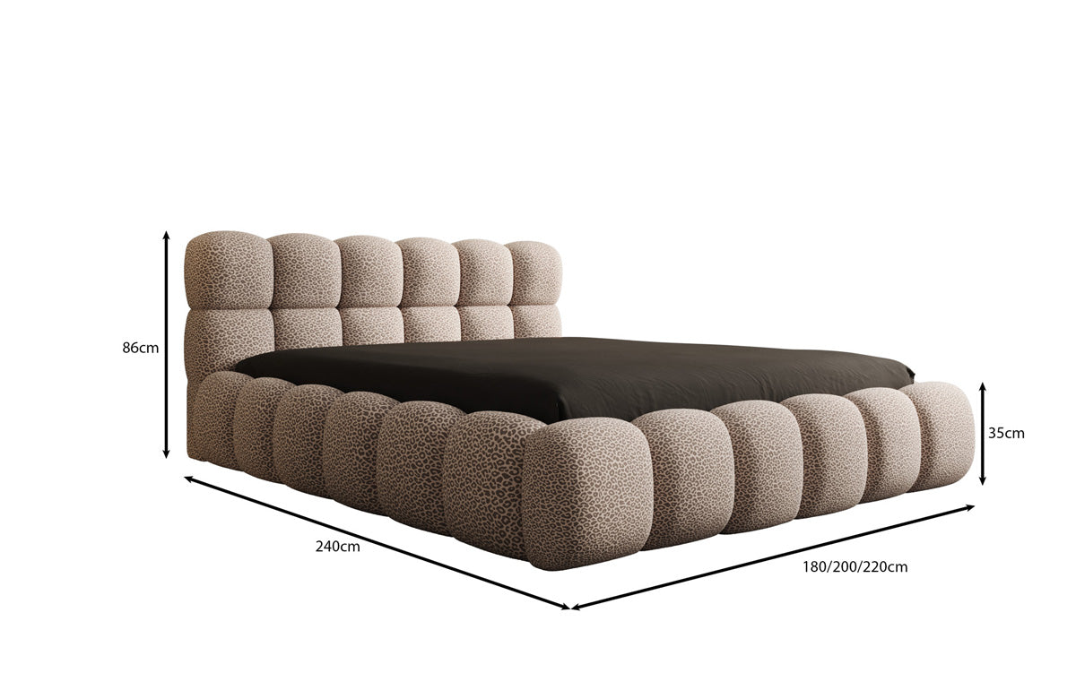 Designer Polsterbett Boston Wild Edition mit Stauraum