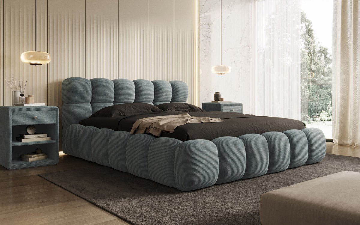 Designer Polsterbett Boston Cord mit Stauraum