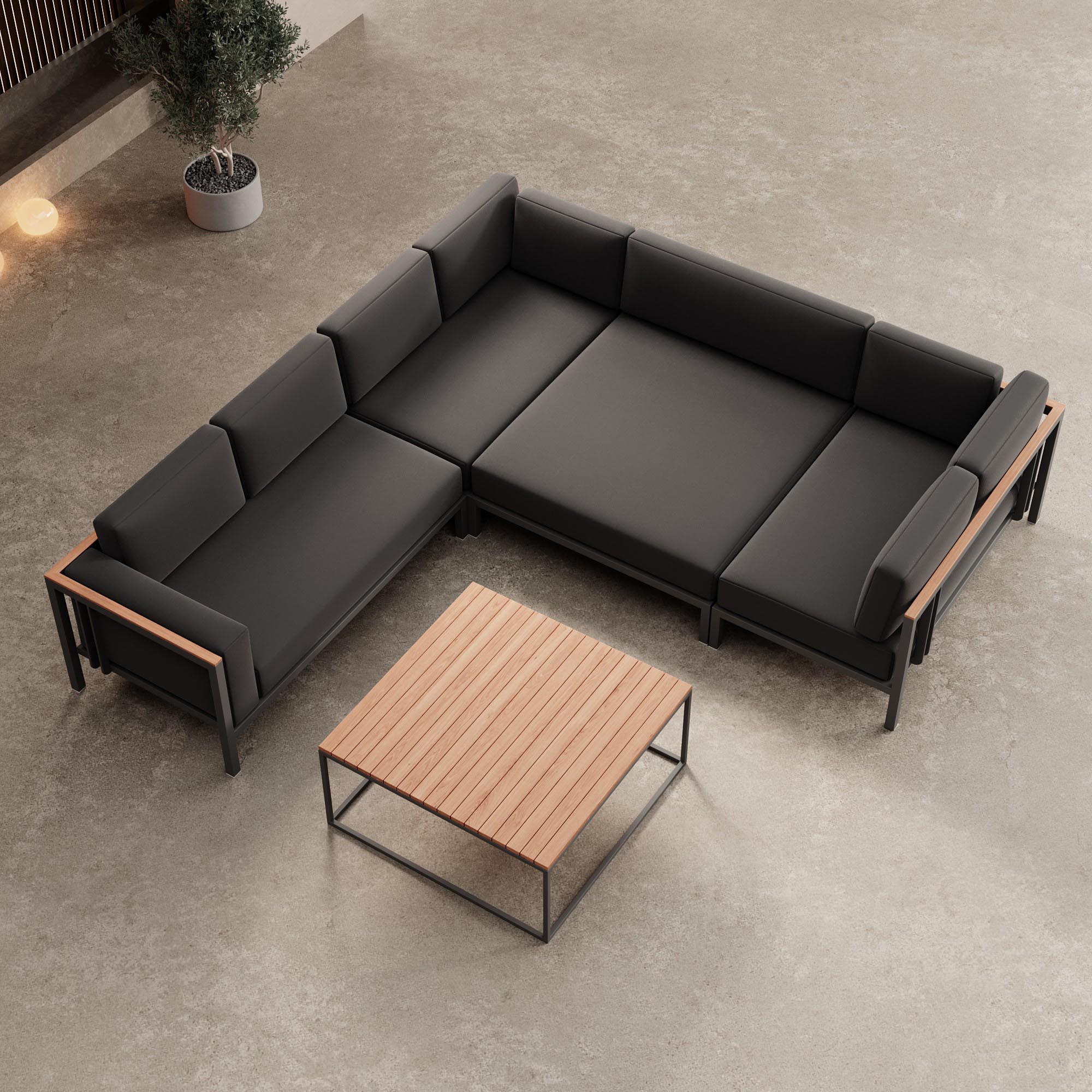 Euphoria – Ecklounge & Tisch aus Aluminium | Aevora™ Kollektion