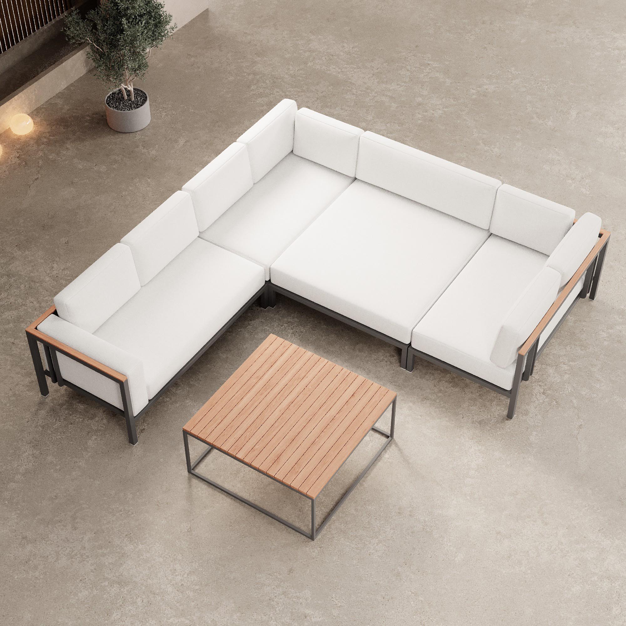 Euphoria – Ecklounge & Tisch aus Aluminium | Aevora™ Kollektion
