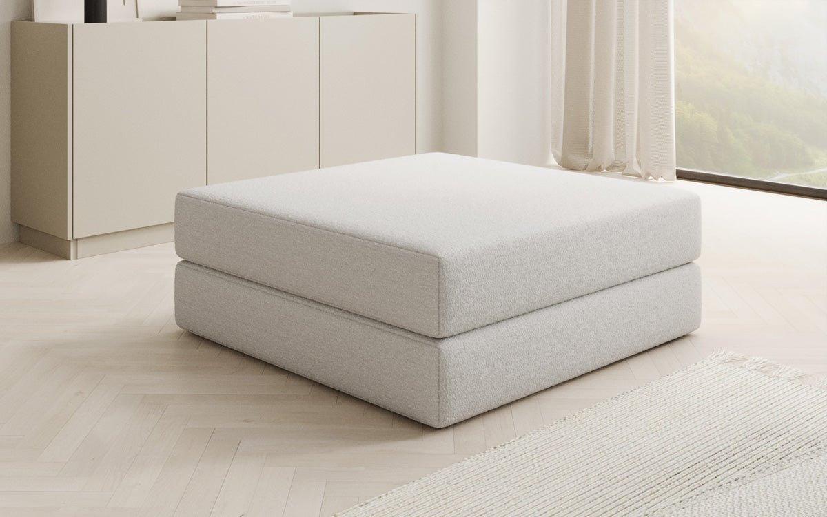 Beistellhocker Lazy in Bouclé