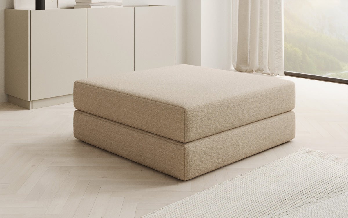 Beistellhocker Lazy in Bouclé