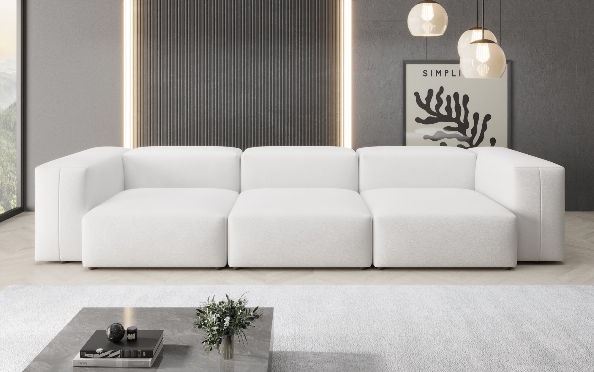 Designer 3 Sitzer Sofa Snug in Echtleder