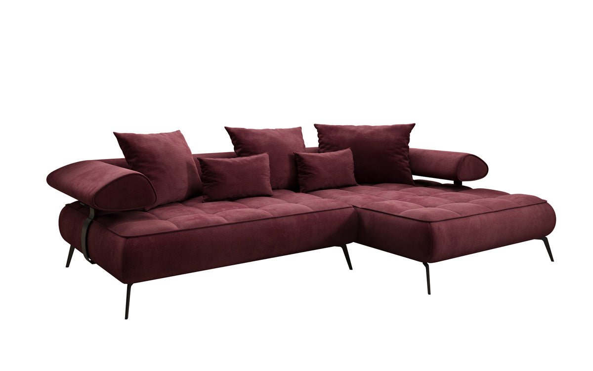 Designer Sofa Sydney L II Samt mit elektrischer Schlaffunktion